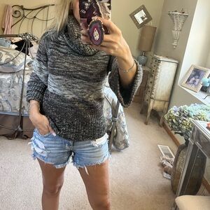 Cowl neck wool sweater